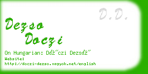 dezso doczi business card